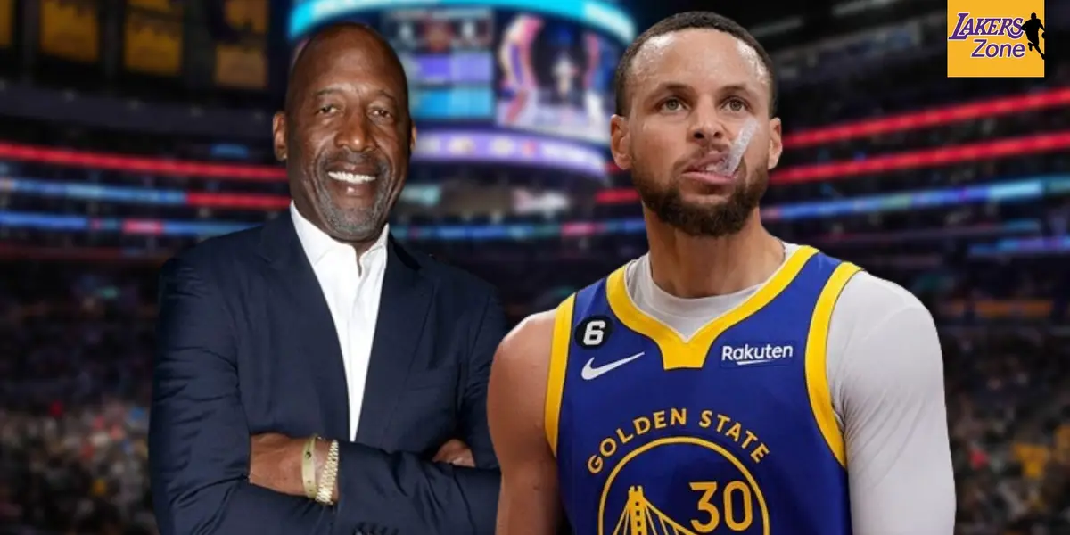James Worthy and Steph Curry