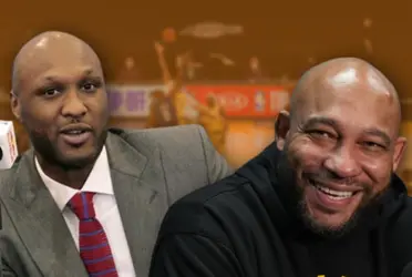 Lamar Odom gives advice to Darvin Ham