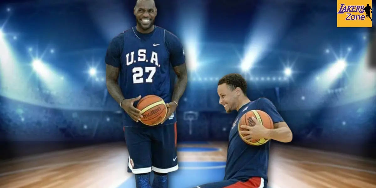 LeBron James and Stephen Curry with Team USA