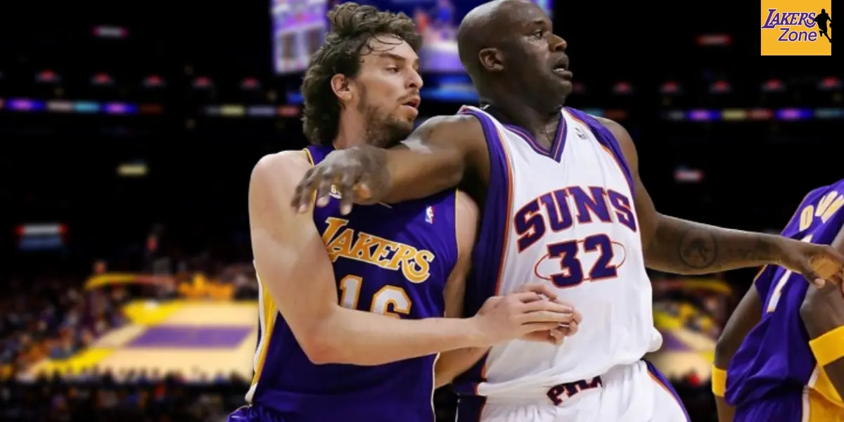 Pau Gasol and Shaquille O'Neal
