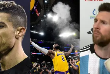 The Lakers superstar LeBron James just made history while Cristiano & Messi did this to him