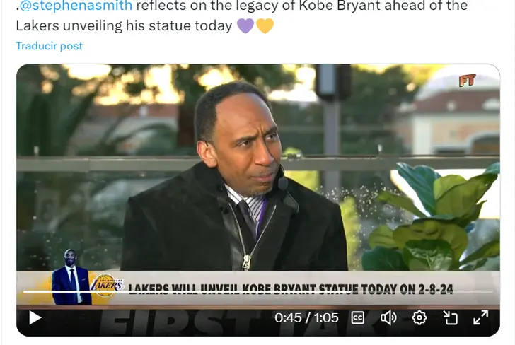 ESPN's Stephen A. Smith spoke highly of Kobe Bryant in "First Talk"