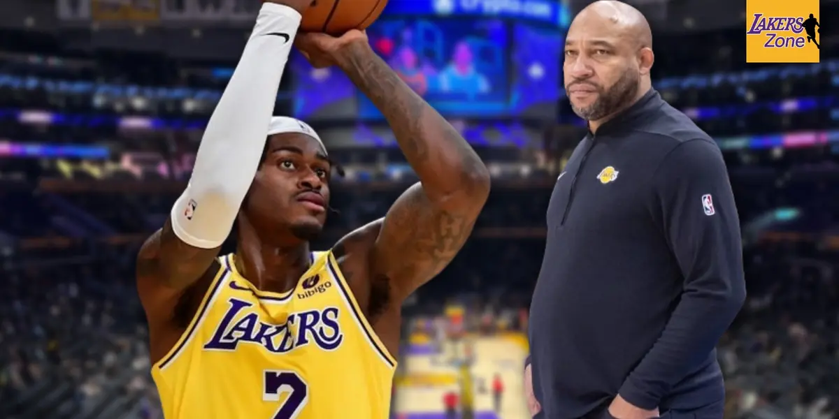 Jarred Vanderbilt and Lakers head coach Darvin Ham