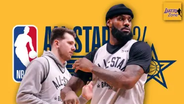 In a boring All-Star game, LeBron stands with a joke he tells to Doncic